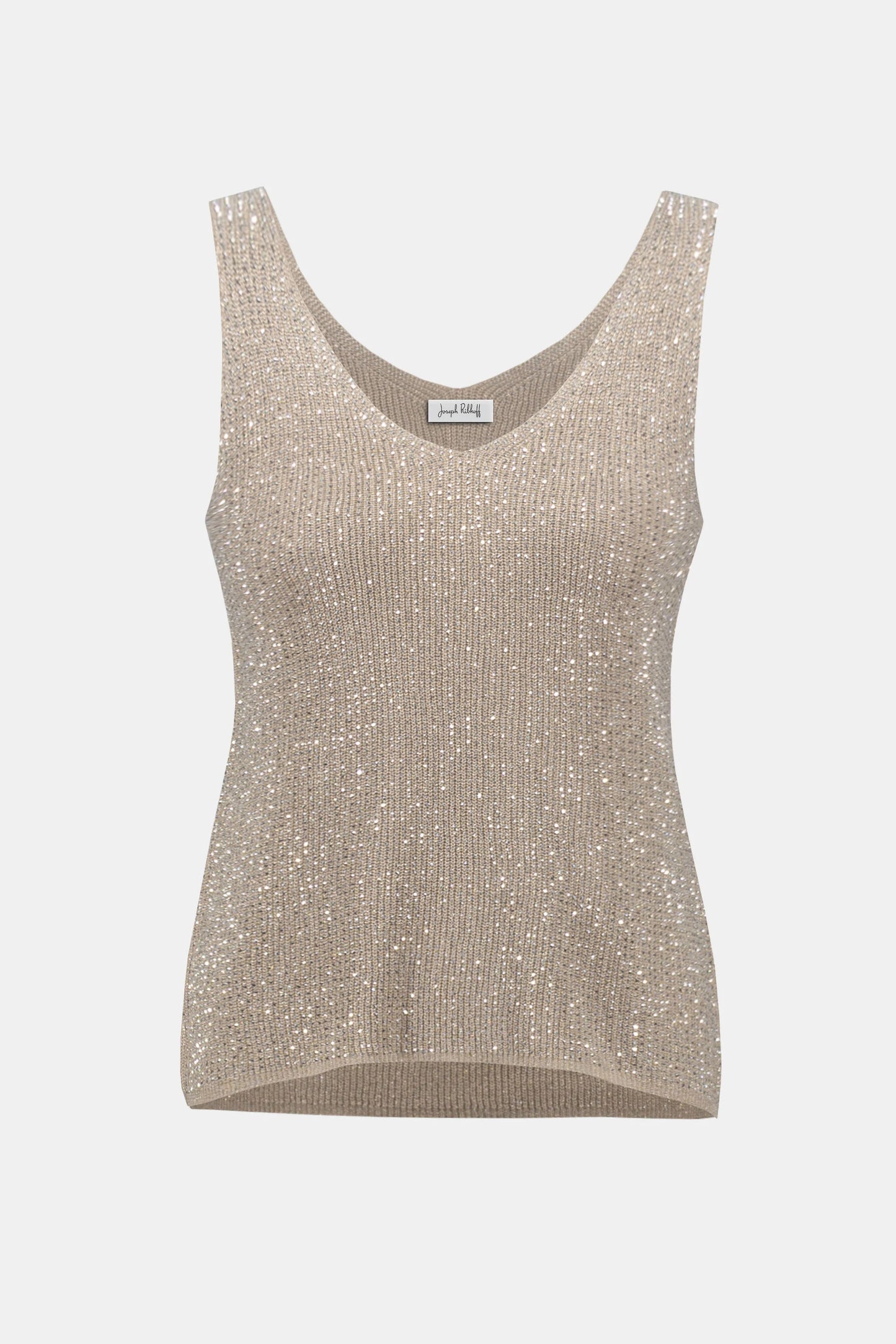 Metallic Knitted Camisole with Rhinestones