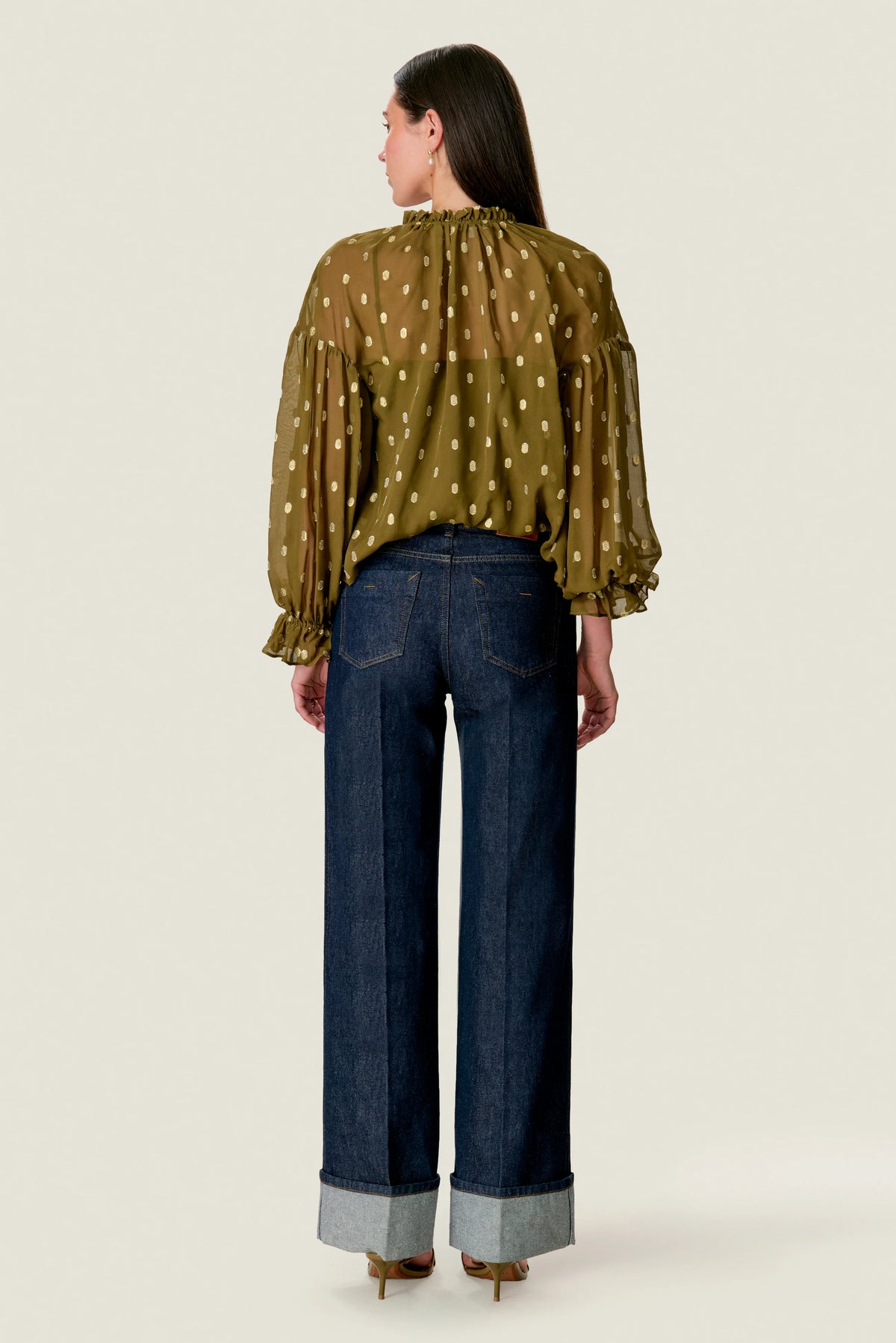 Tiana Metallic Dot Longsleeve Top