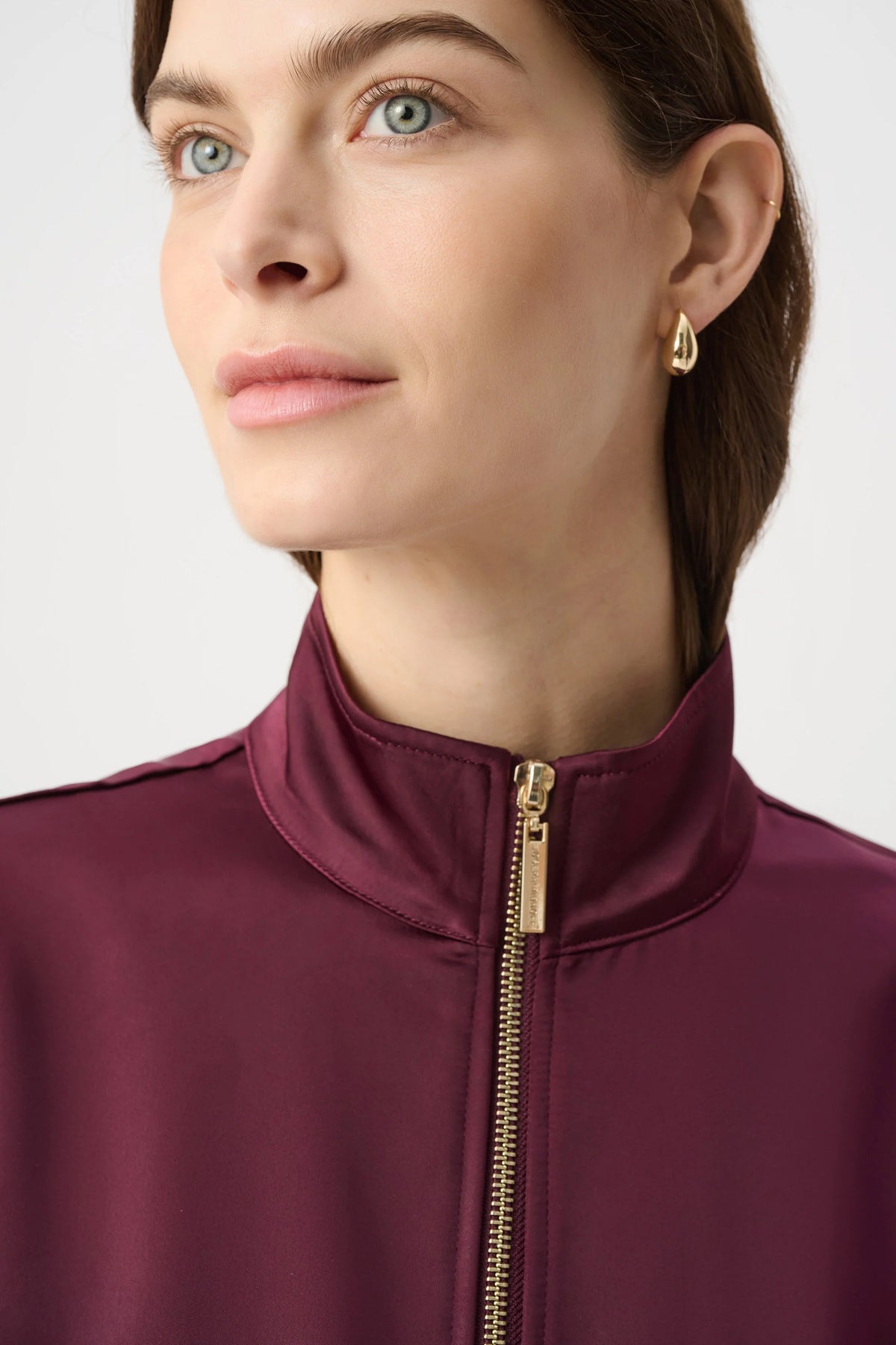 Satin Puff Sleeve Utility Jacket