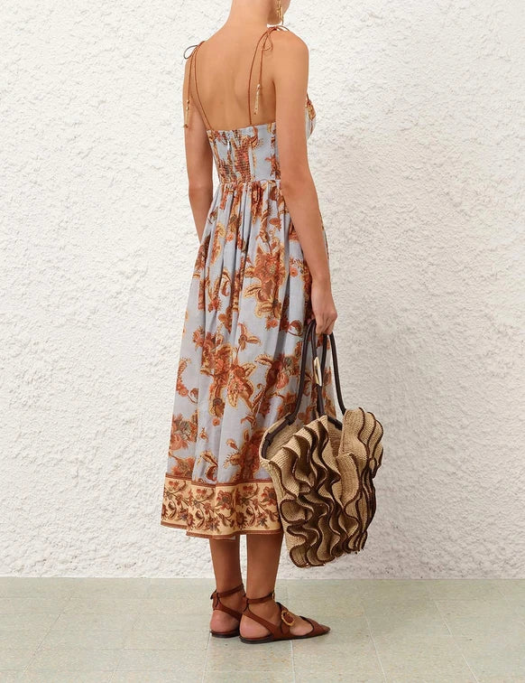 Aster Corset Midi Dress