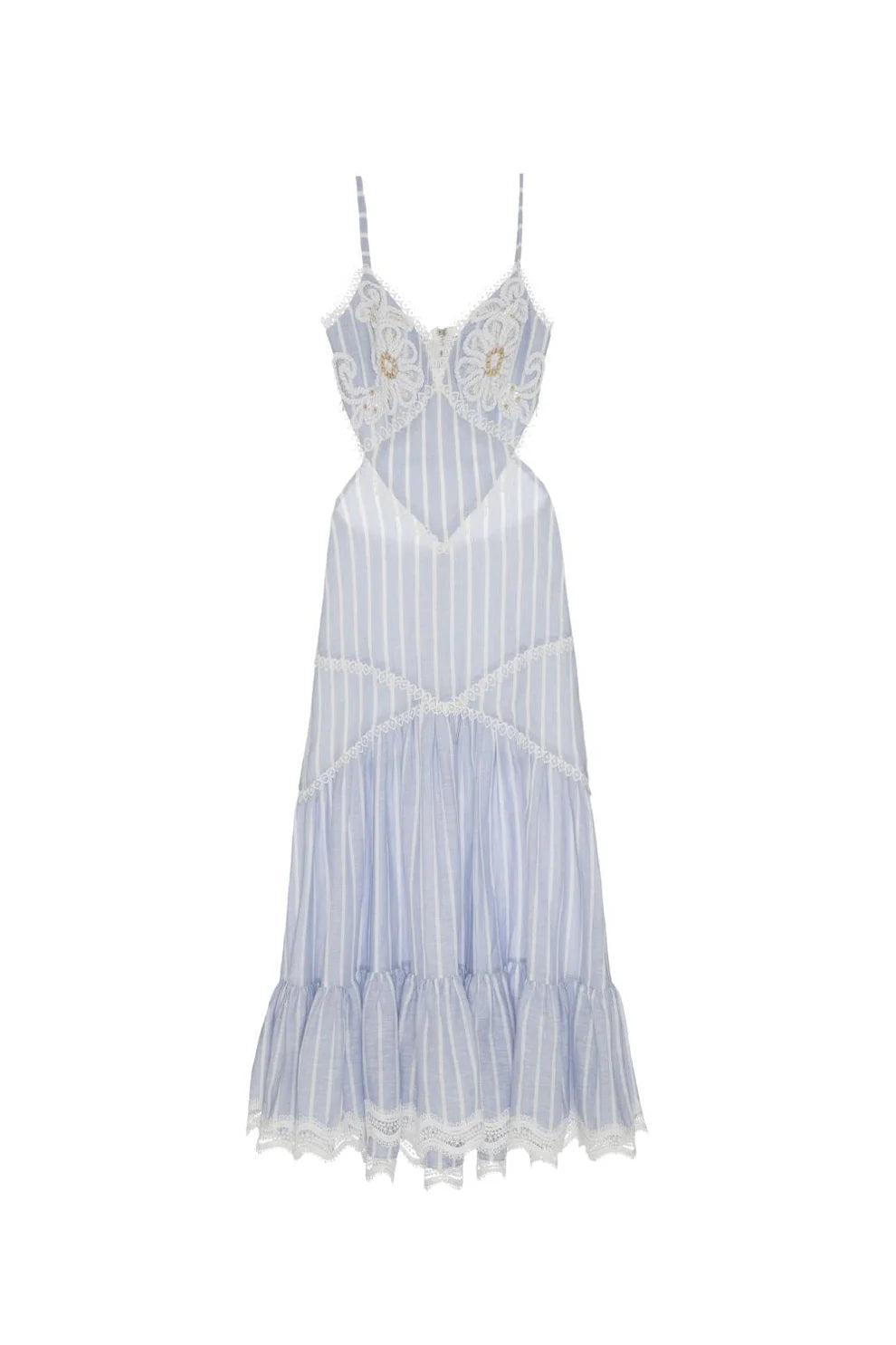 Marine Linen Cut Out Midi Dress