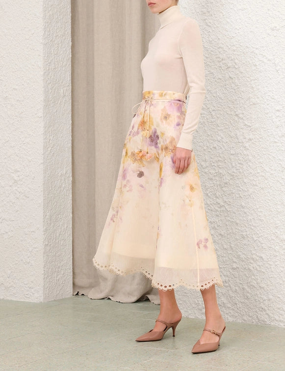 Memento Embroidered Midi Skirt