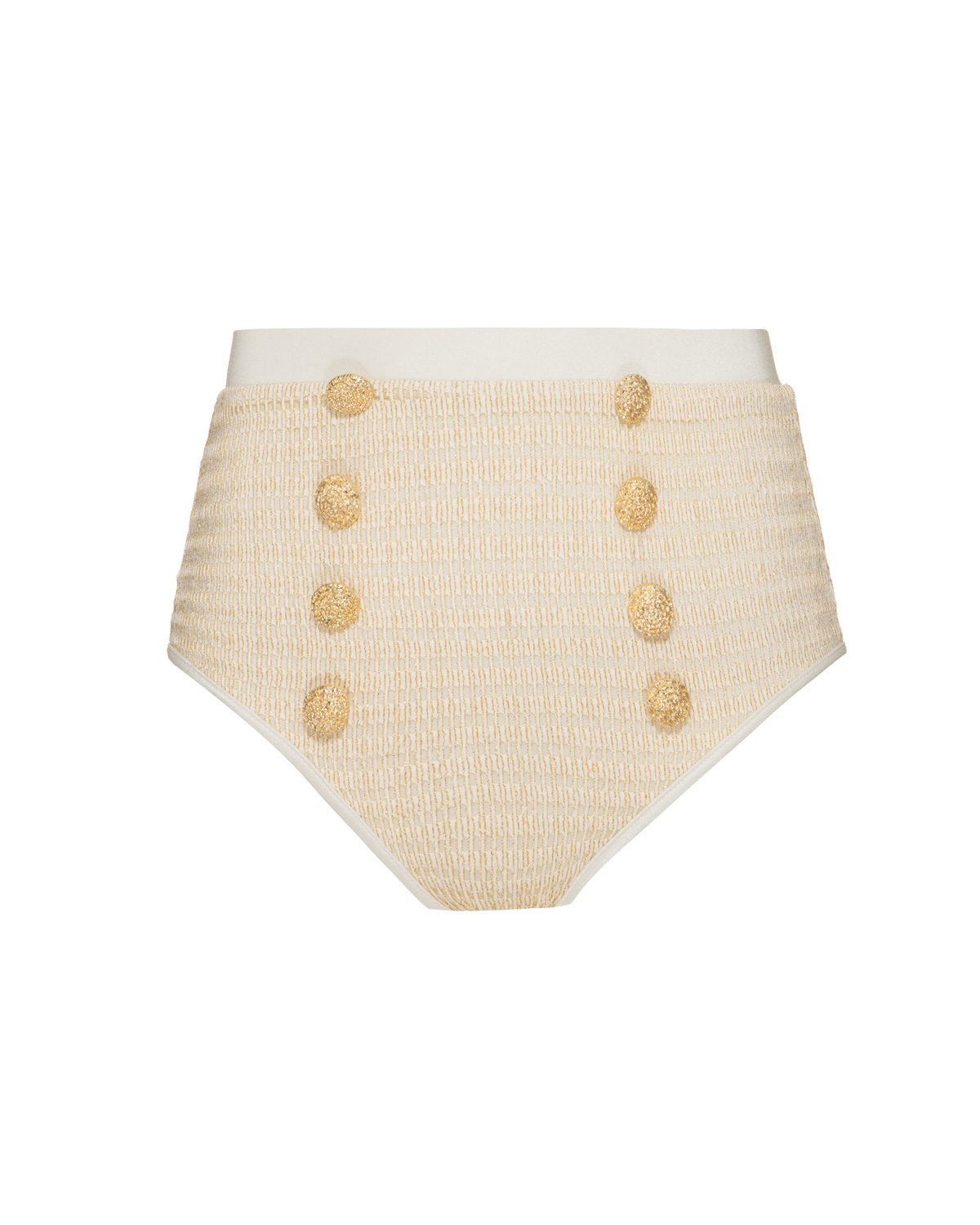 Metallic High Waist Bikini Bottom
