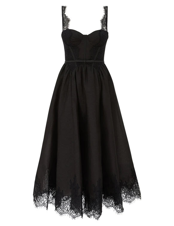 Valiant Lace Trim Midi Dress