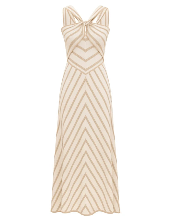 Luna Metallic Halter Dress