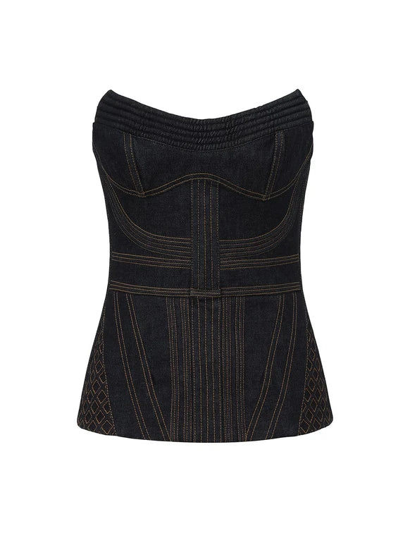 Corded Denim Corset