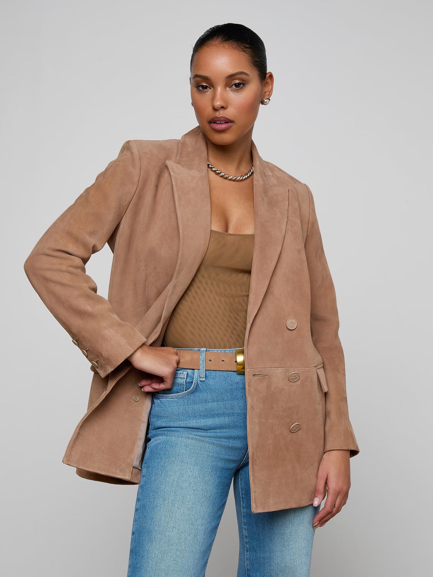 Aimee Oversized Suede Blazer