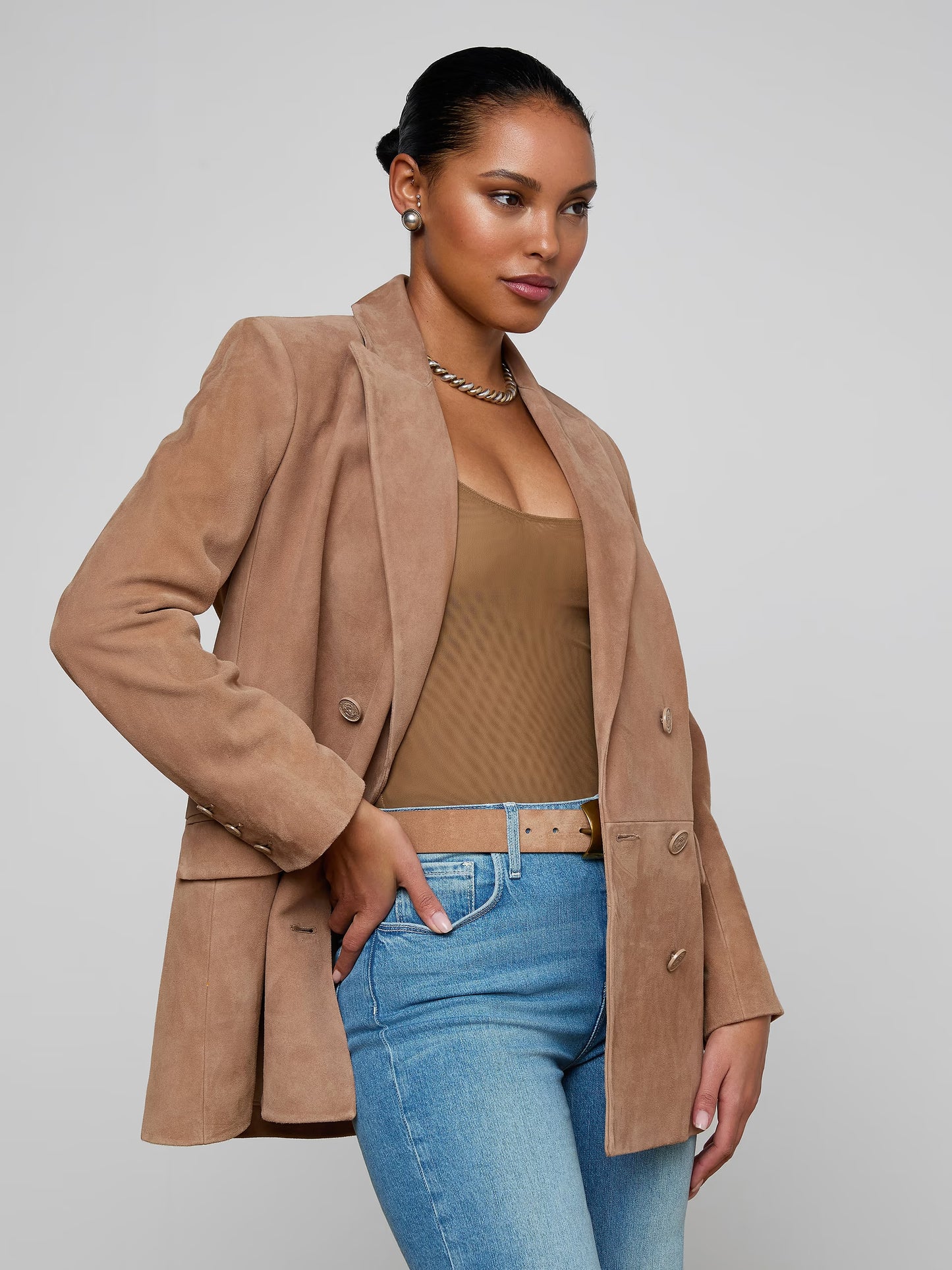 Aimee Oversized Suede Blazer