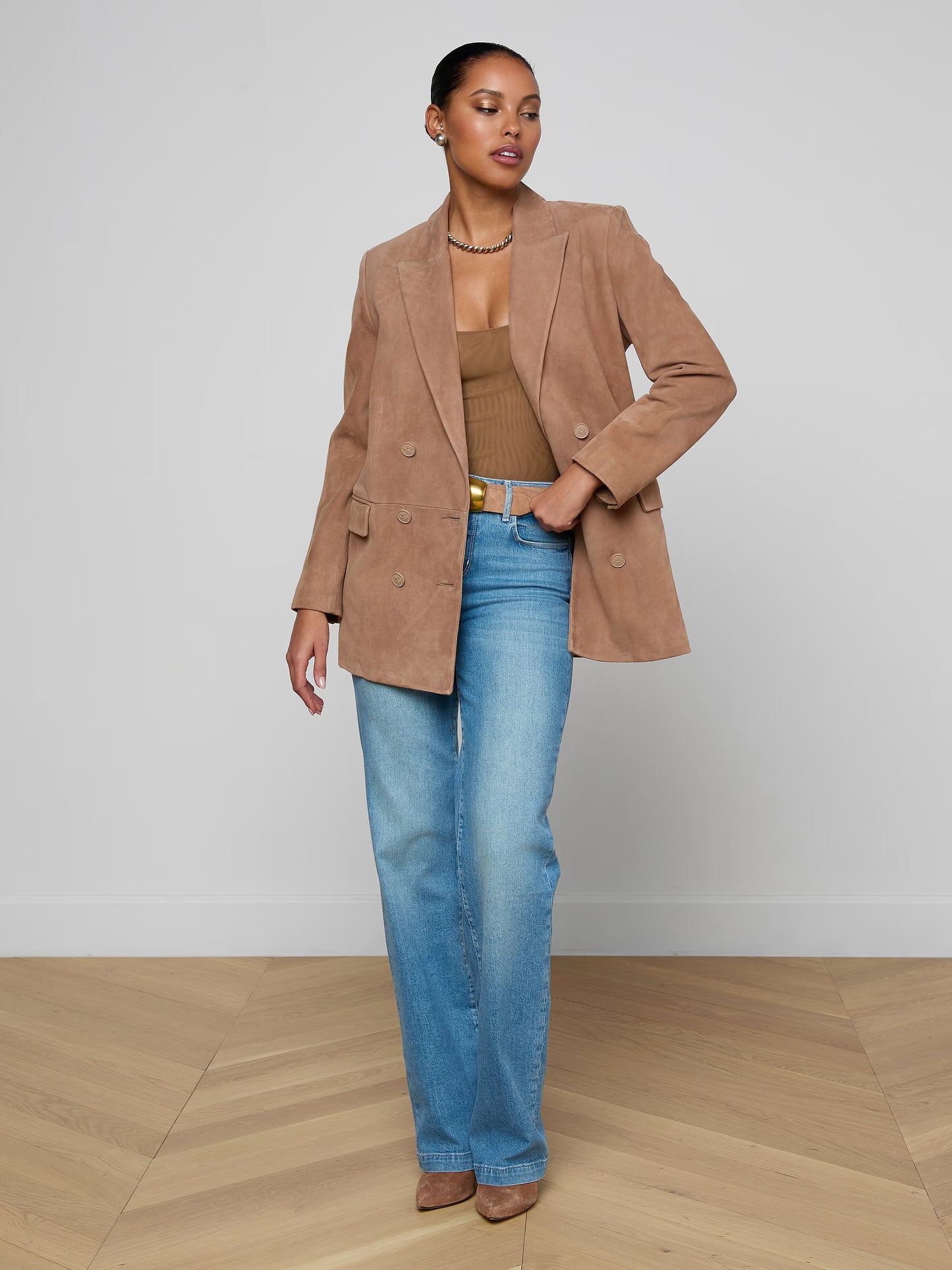 Aimee Oversized Suede Blazer