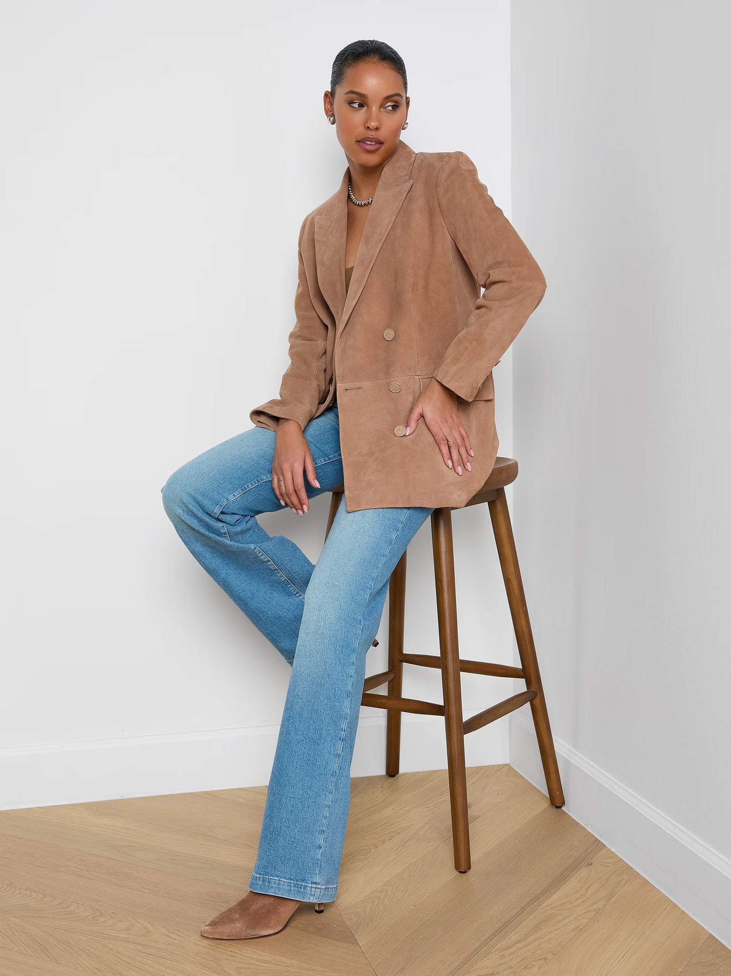 Aimee Oversized Suede Blazer