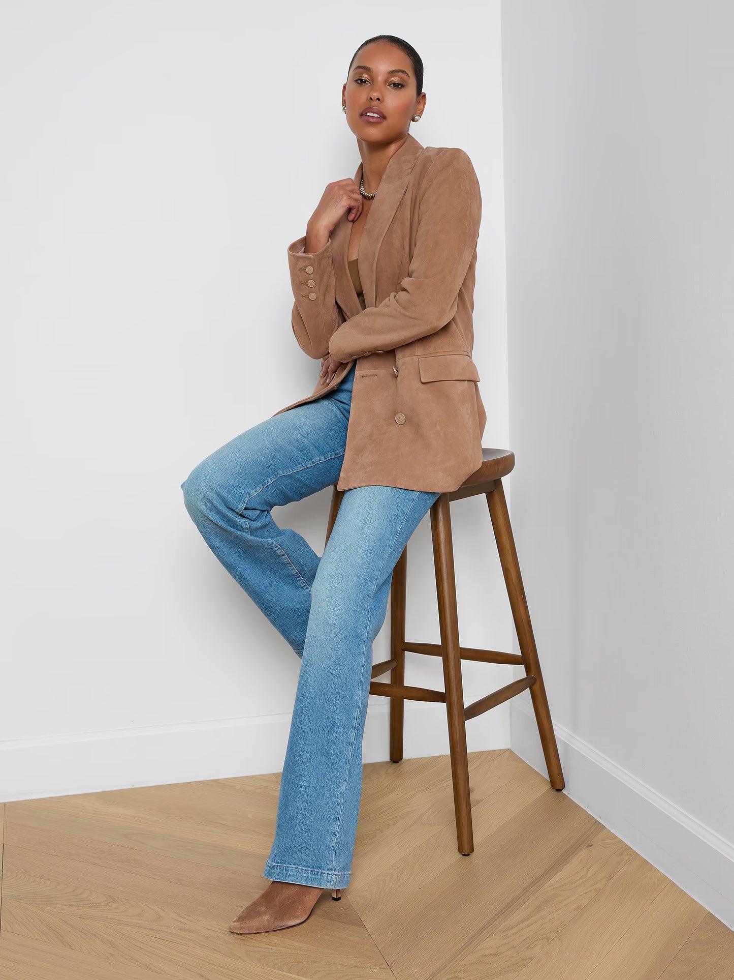 Aimee Oversized Suede Blazer
