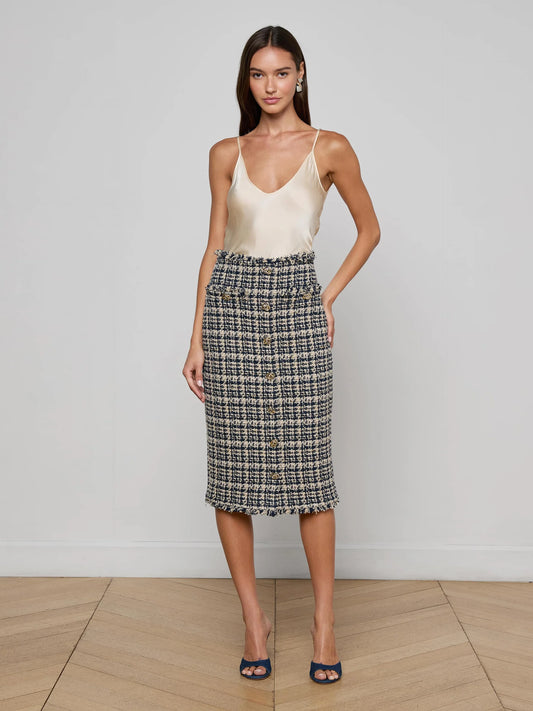 Tai Tweed Midi Skirt