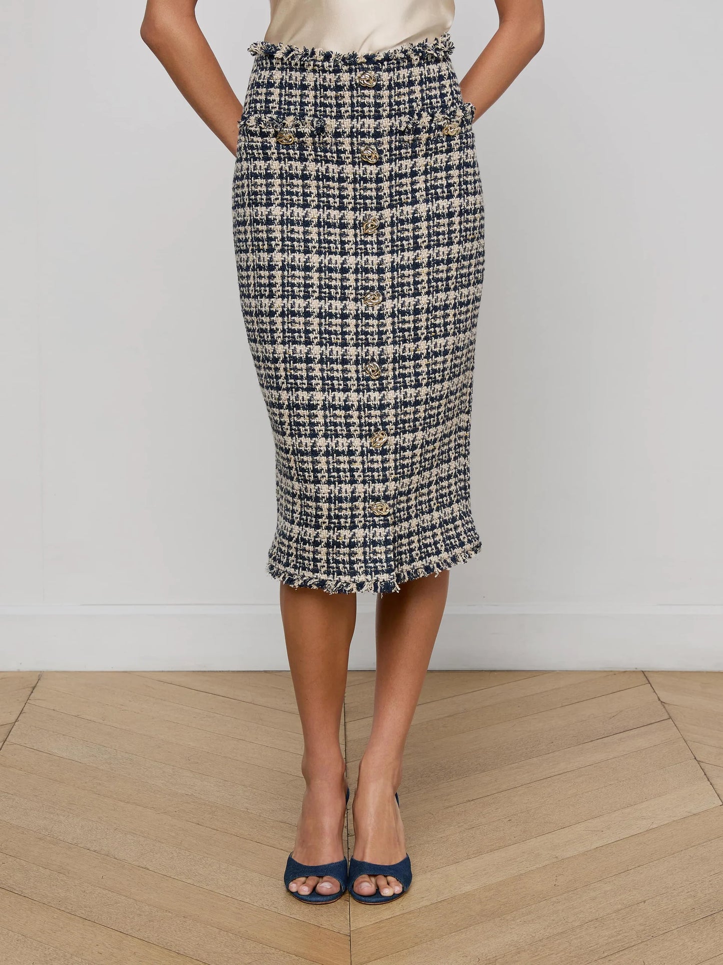 Tai Tweed Midi Skirt