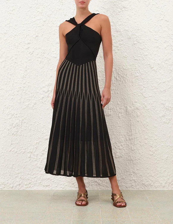 Rebellion Striped Halter Dress