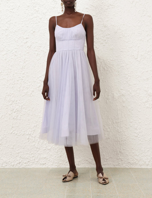 Tulle Corset Midi Dress