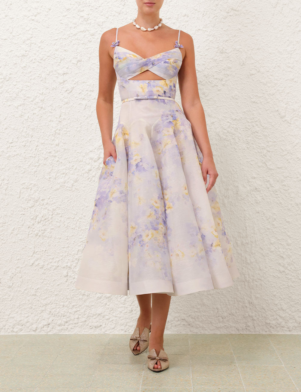 Crush Twist Front Midi Dress