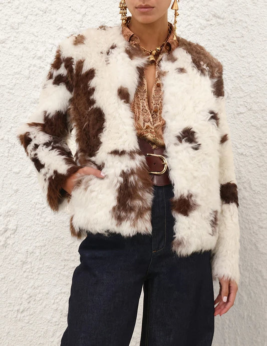 Hypnotic Spot Shearling Jacket