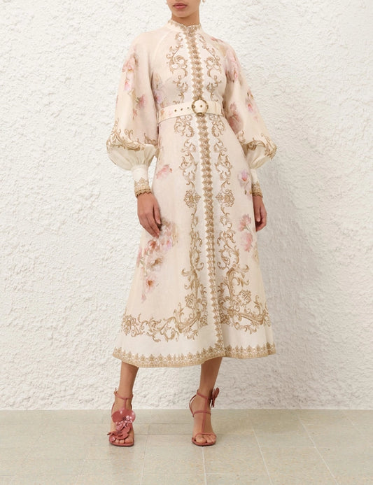 Hypnotic Buttoned Midi Dress