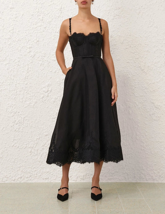 Hypnotic Lace Trim Gown