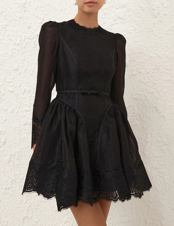 Hypnotic Lace Trim Mini Dress