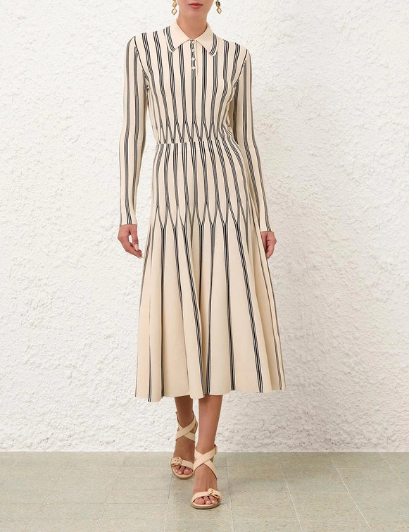 Rebellion Striped Midi Skirt