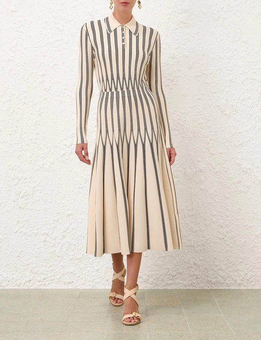 Rebellion Striped Midi Skirt