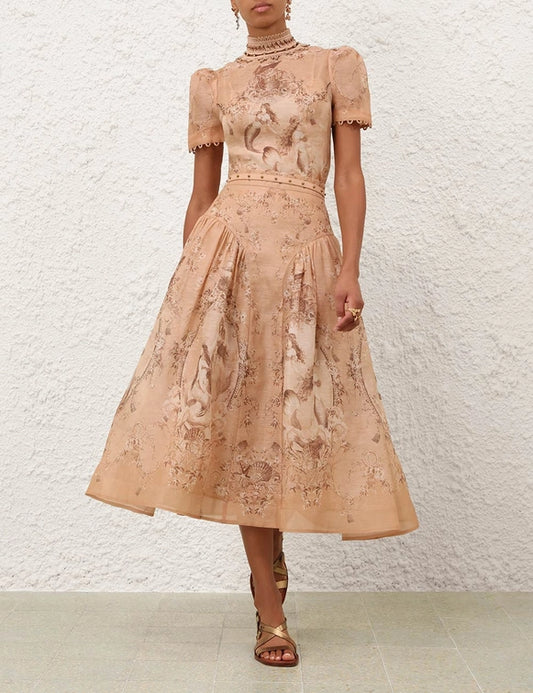 Rebellion Beaded Midi Skirt