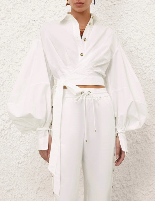 Rebellion Poplin Wrap Blouse