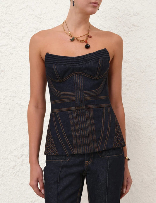Corded Denim Corset