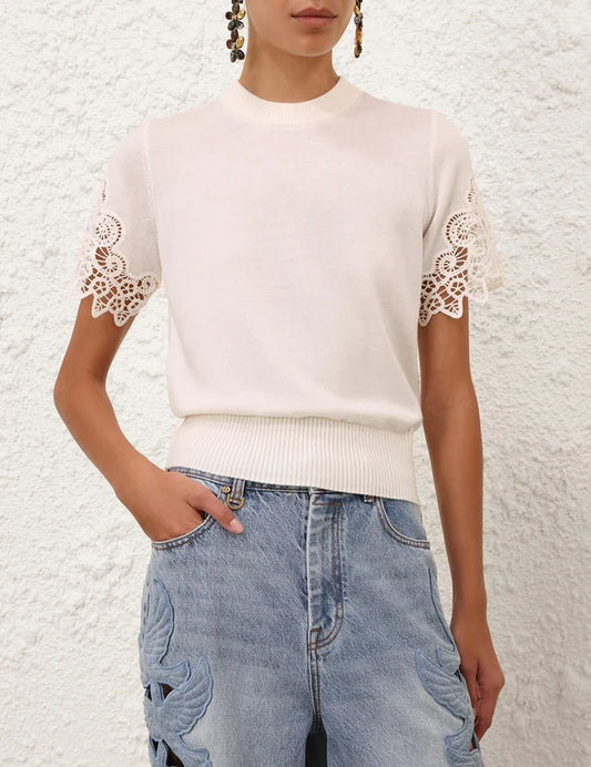 Luna Merino Lace Tee