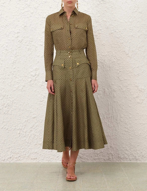 Luna Cargo Midi Skirt