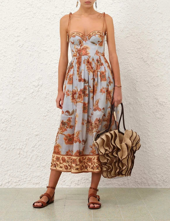 Aster Corset Midi Dress