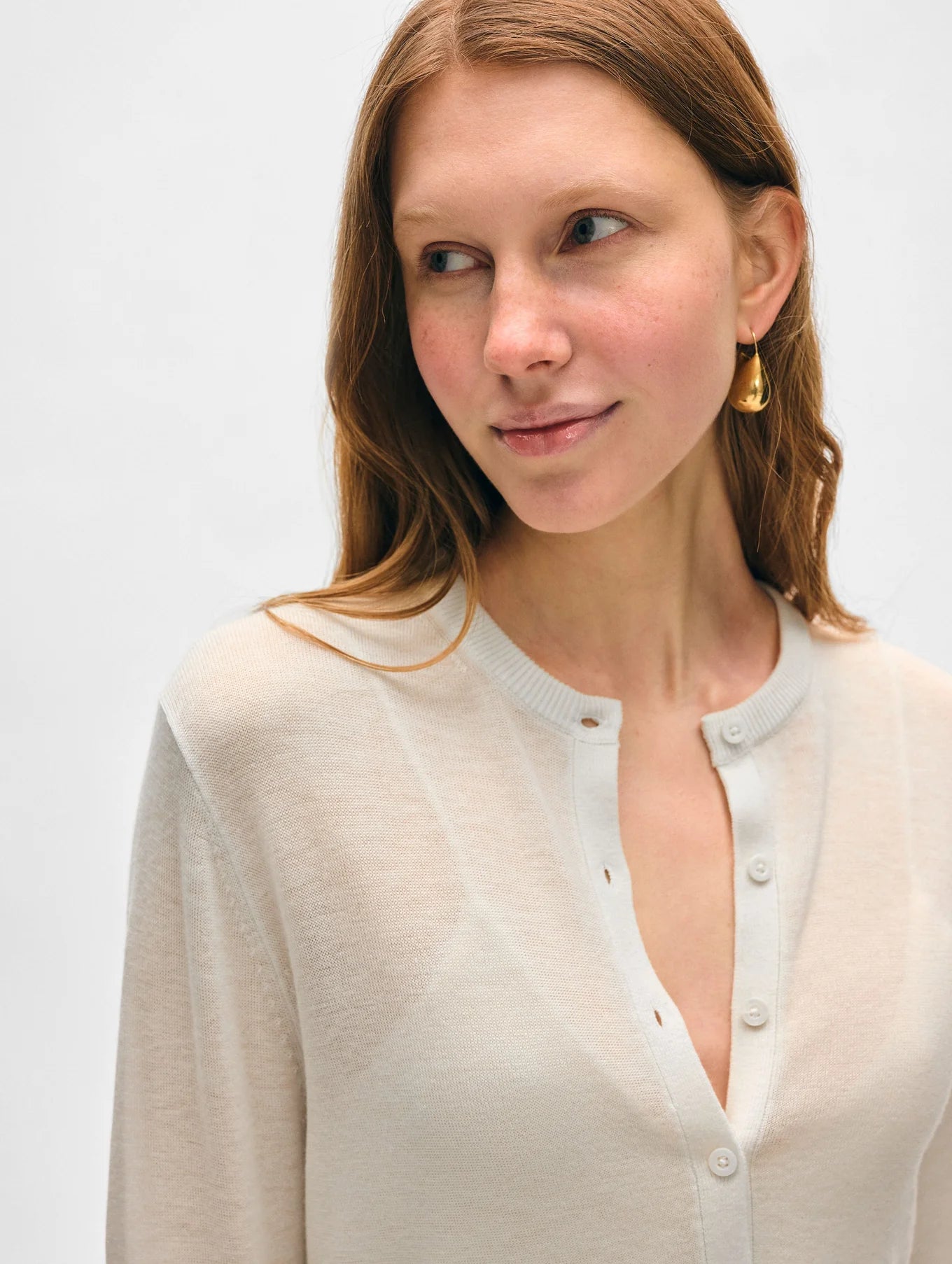 Superfine Cashmere Button Cardigan