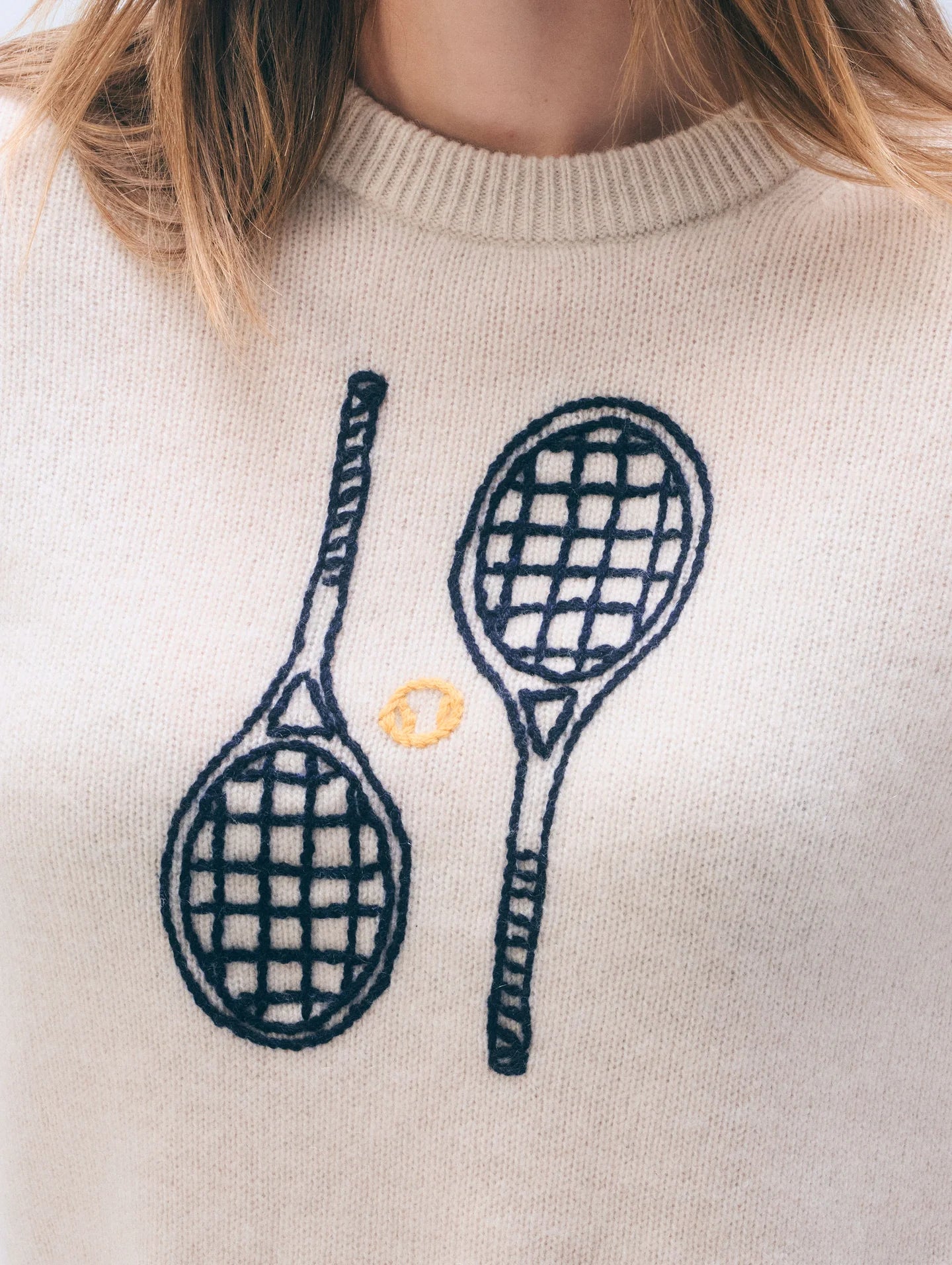 Cashmere Tennis Embroidered Sweatshirt