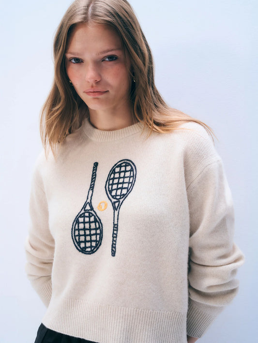 Cashmere Tennis Embroidered Sweatshirt