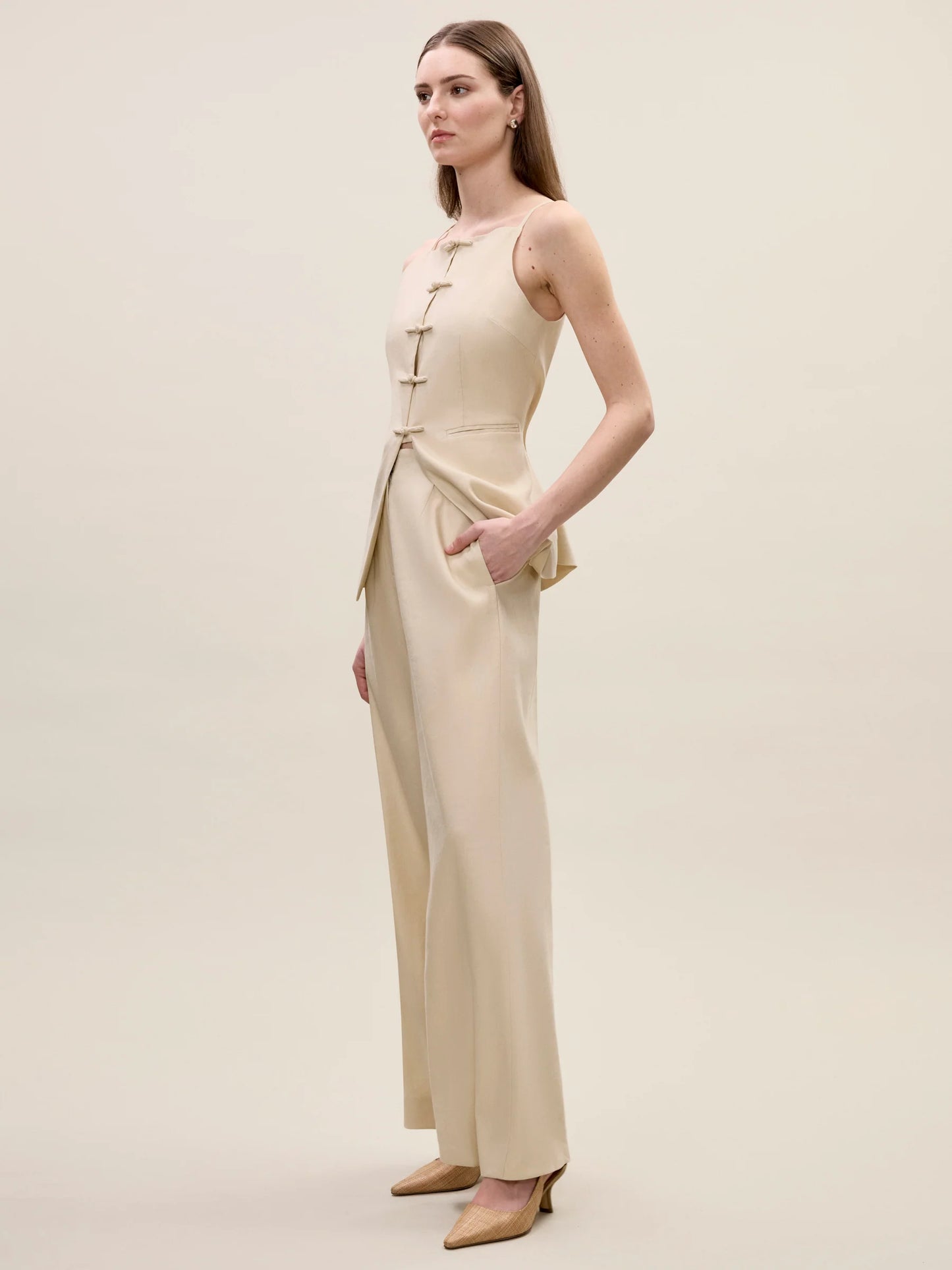 Beatrice Stretch Linen Pants