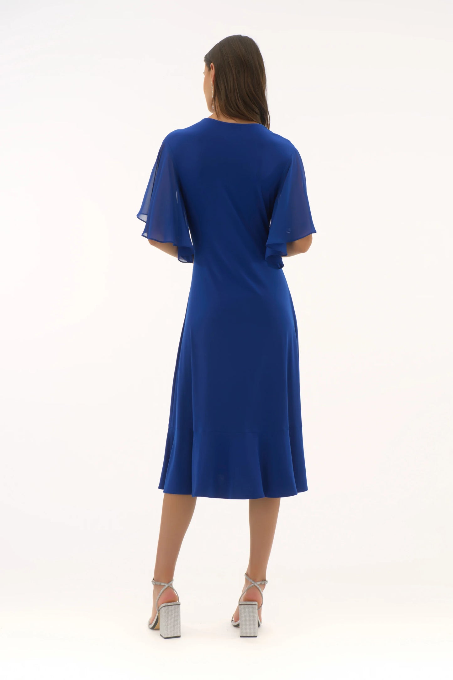 Signature | Silky Knit And Chiffon Flowy Wrap Dress