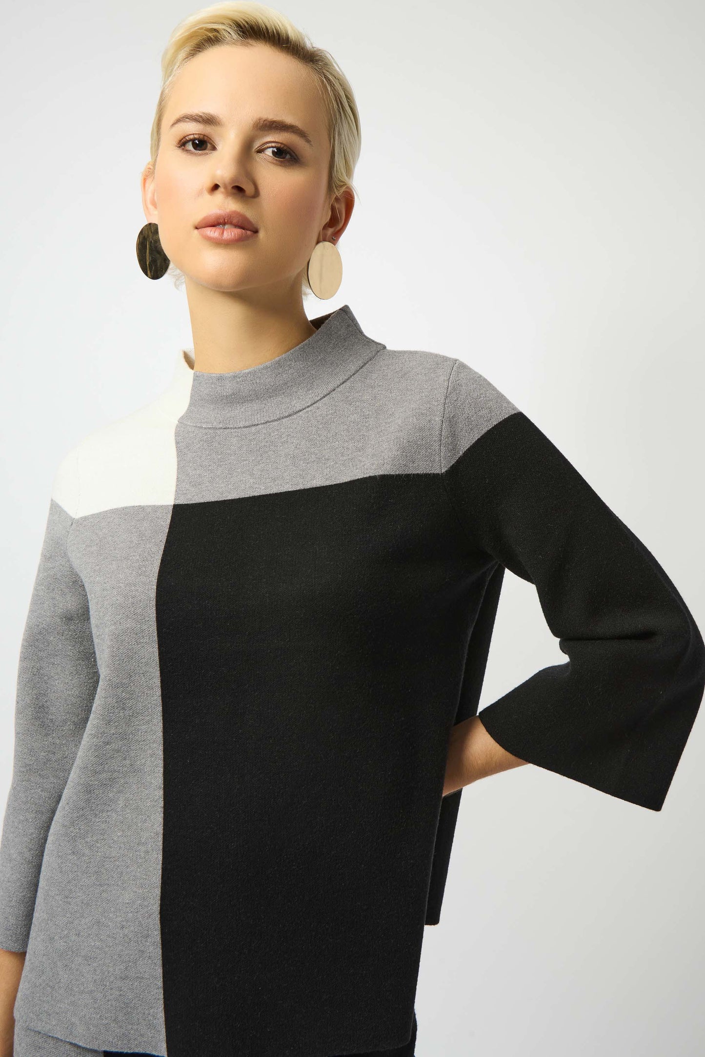 Jacquard Sweater Colour Block Pullover