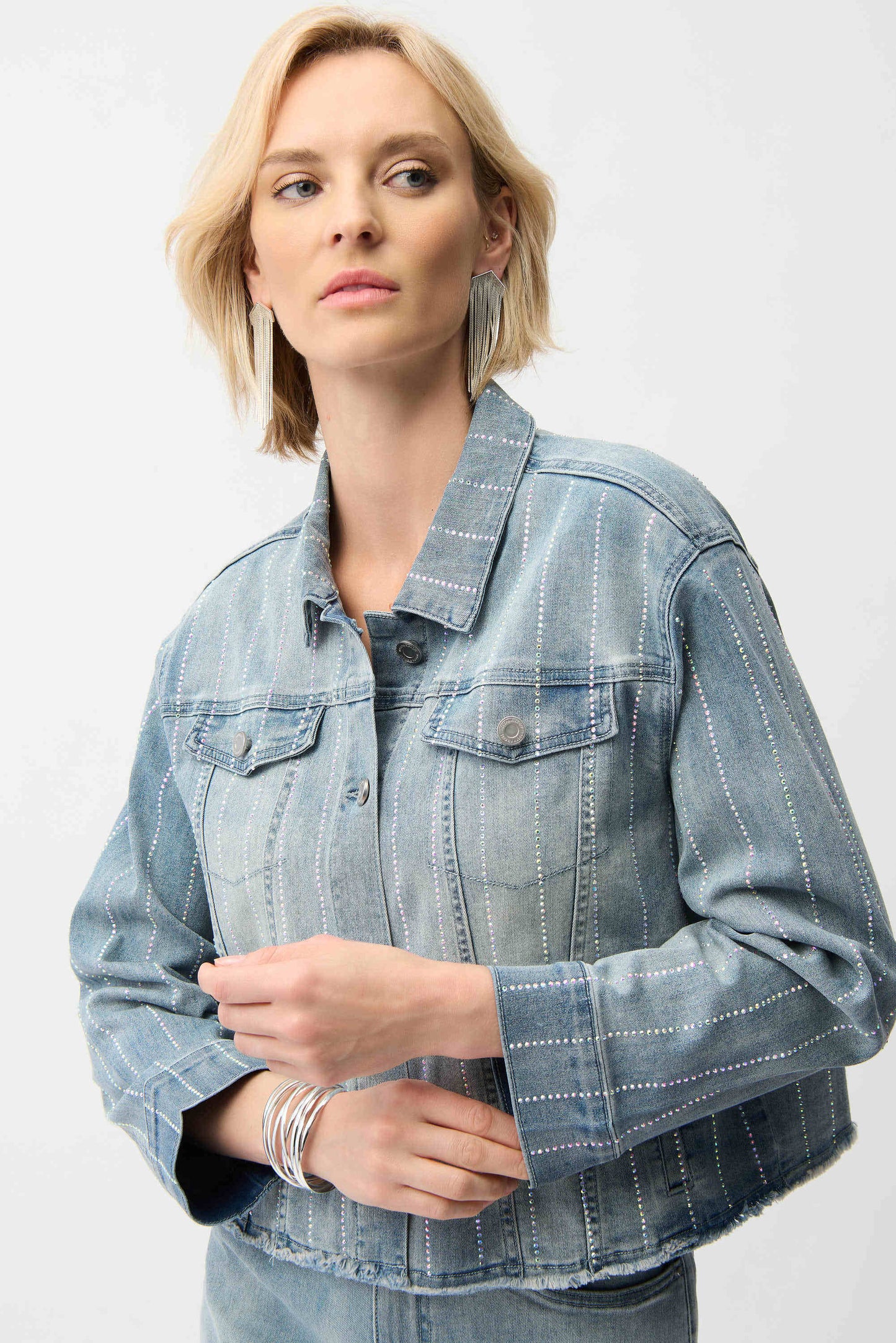 Denim Jacket With Rhinestones