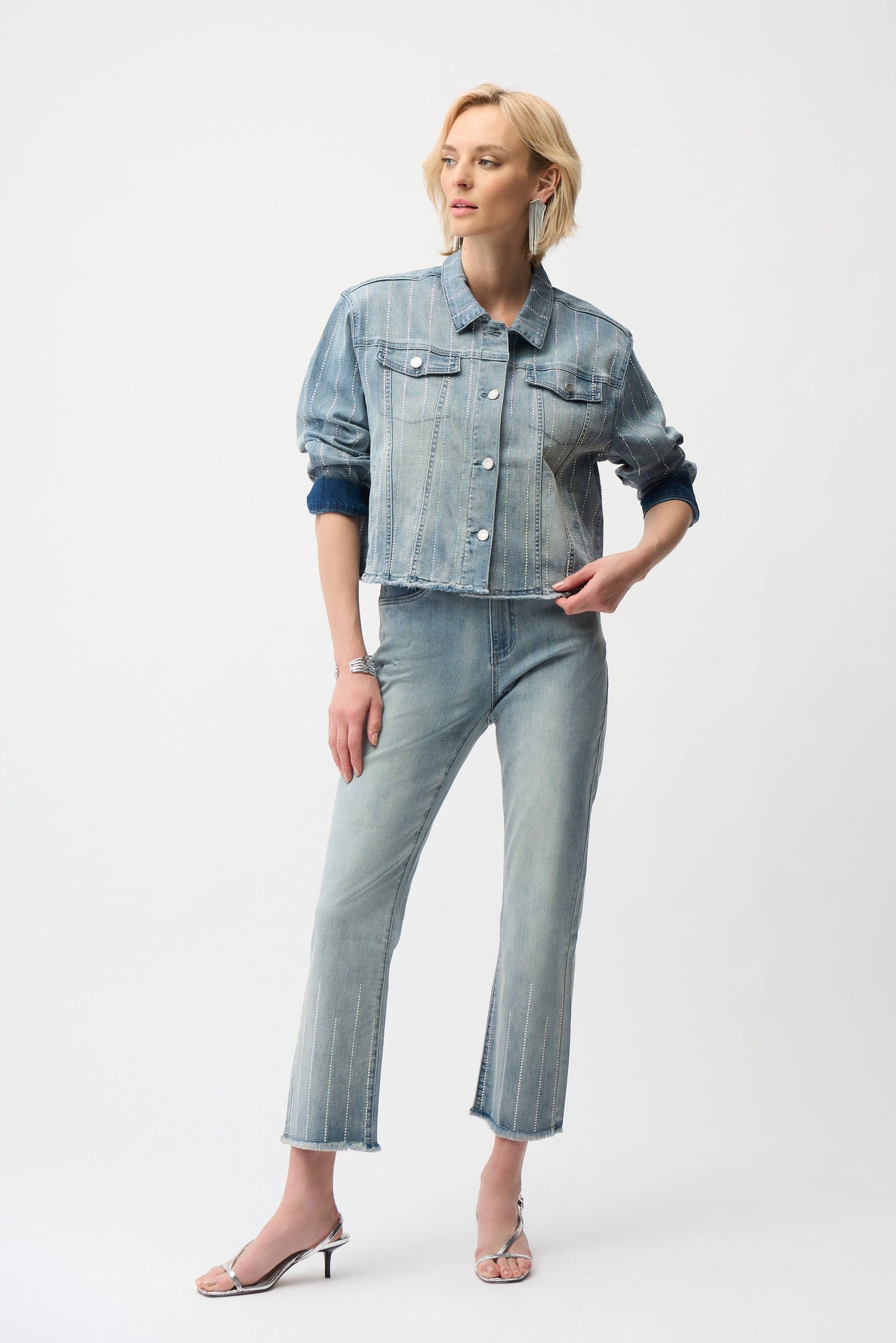 Denim Jacket With Rhinestones