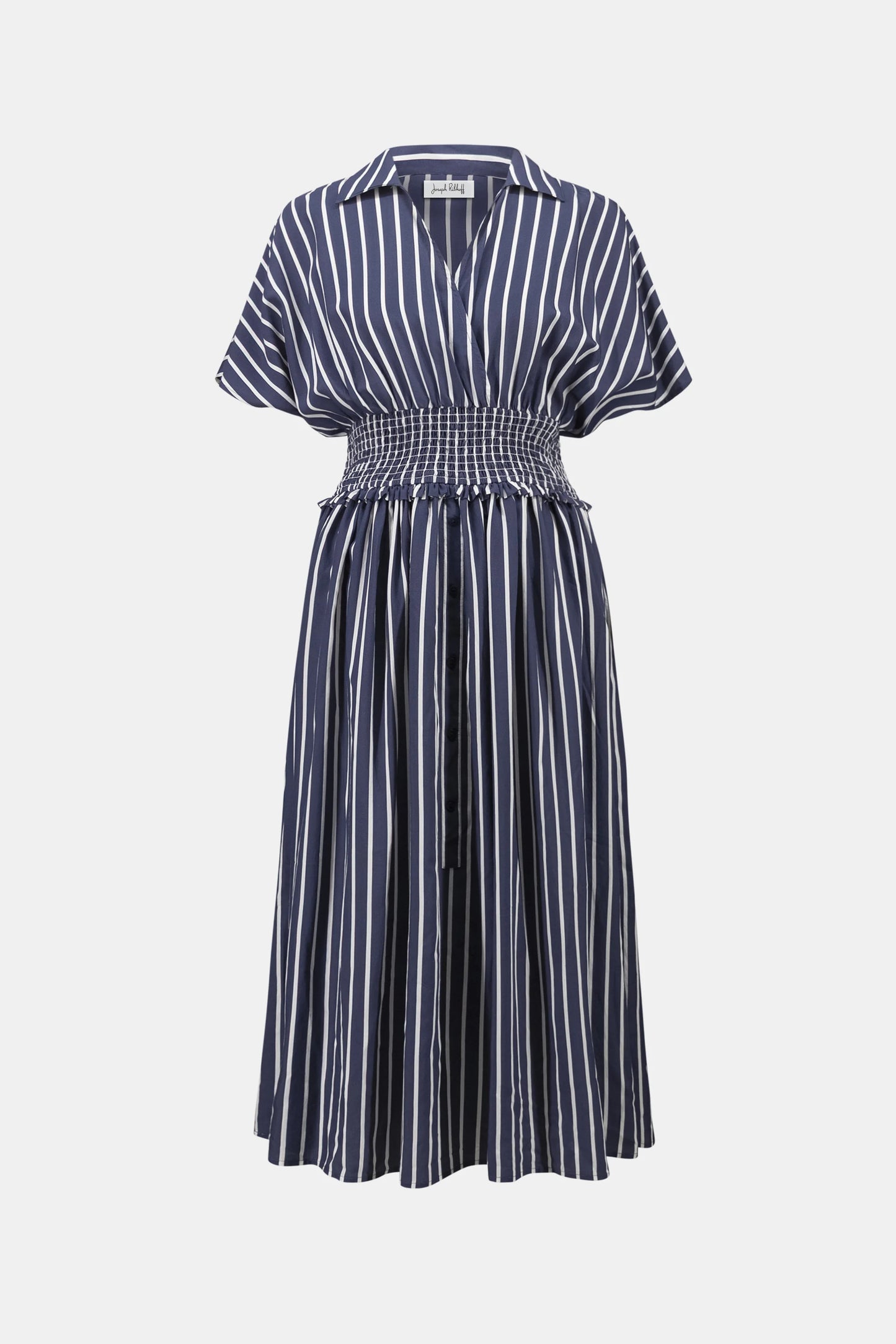 Flowy Poplin Stripe Print Fit And Flare Dress