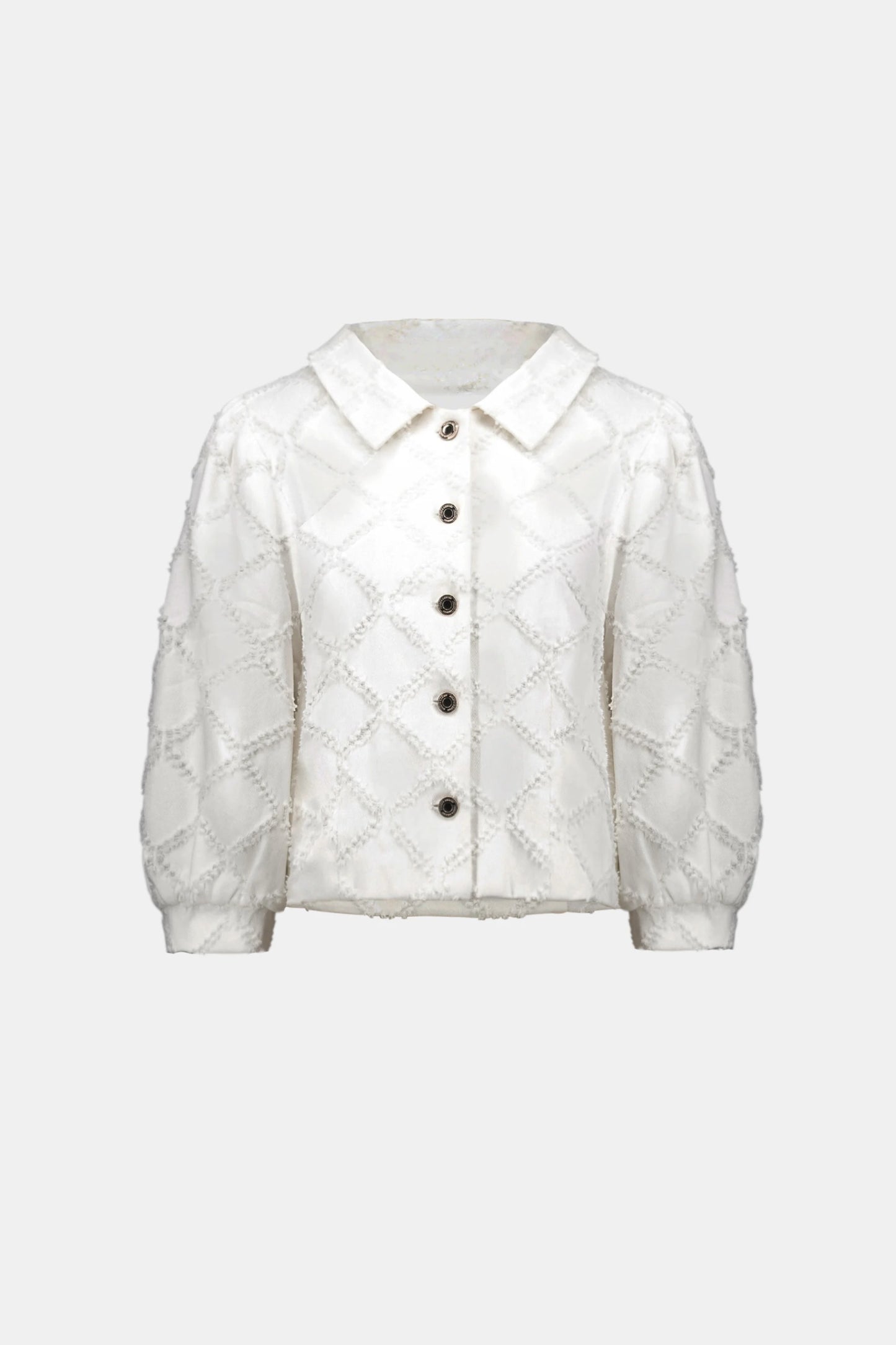 Cotton Twill Jacket With Balloon Sleeves
