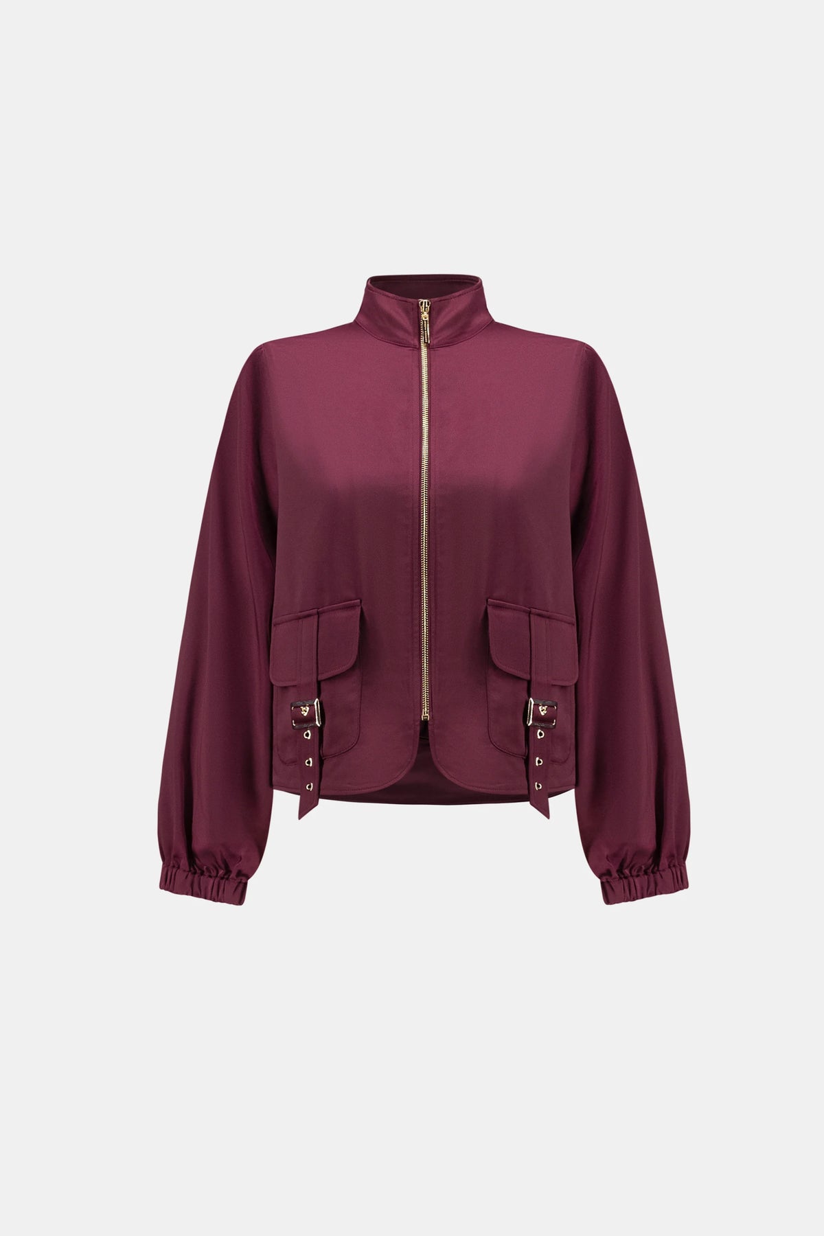 Satin Puff Sleeve Utility Jacket