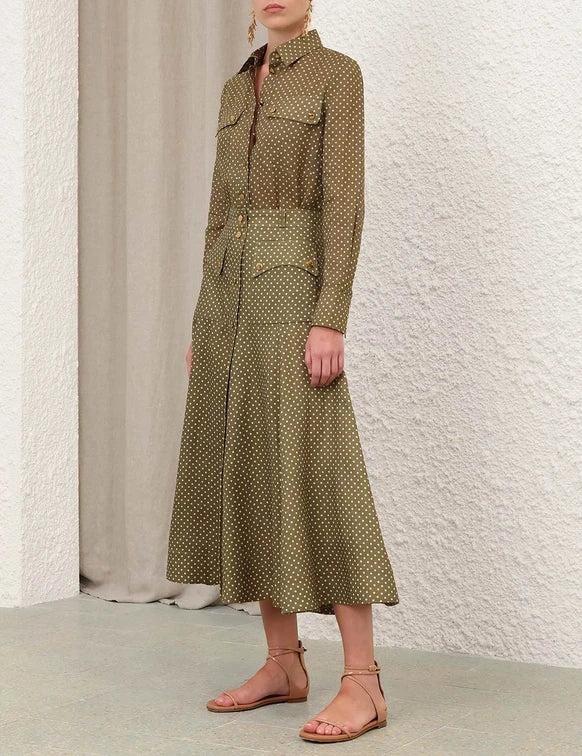 Luna Cargo Midi Skirt