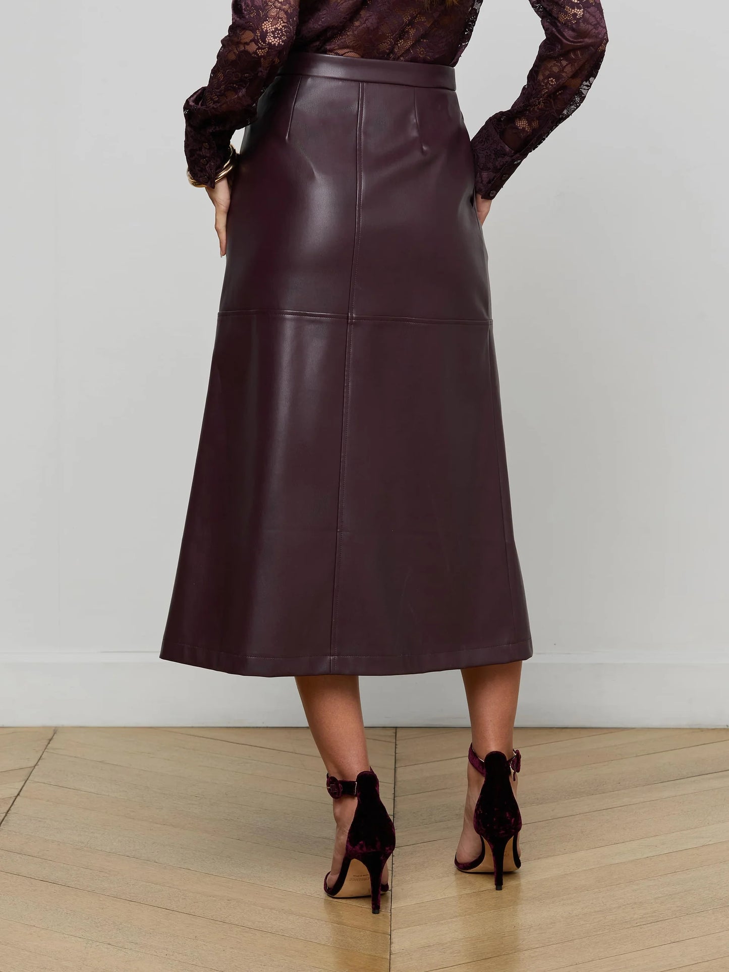 Robyn Vegan Leather Midi Skirt