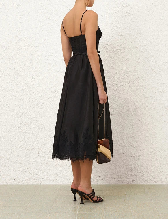 Valiant Lace Trim Midi Dress