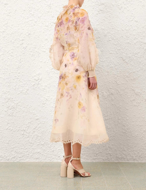 Memento Embroidered Midi Skirt