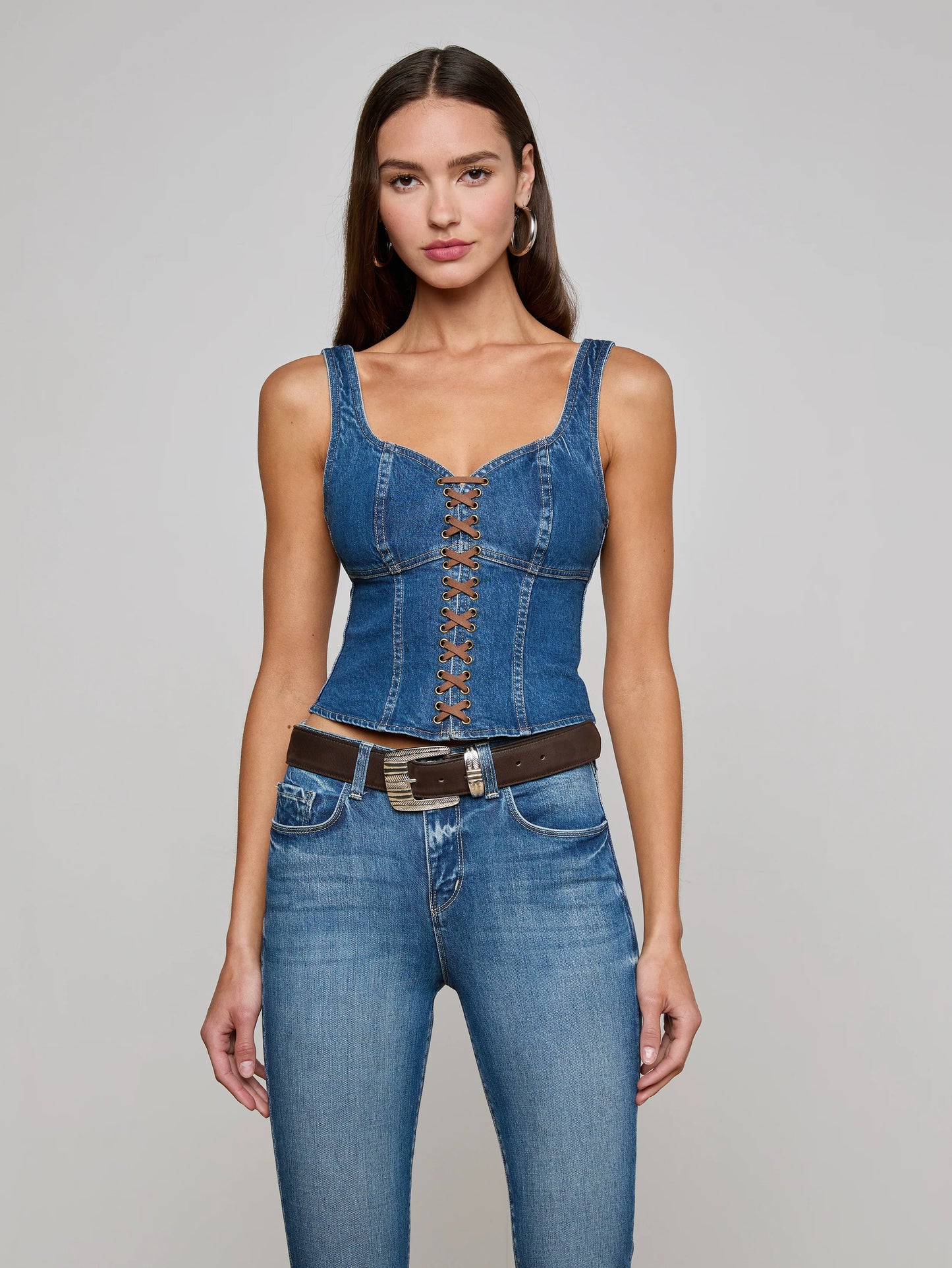 Nayeli Denim Corset Top