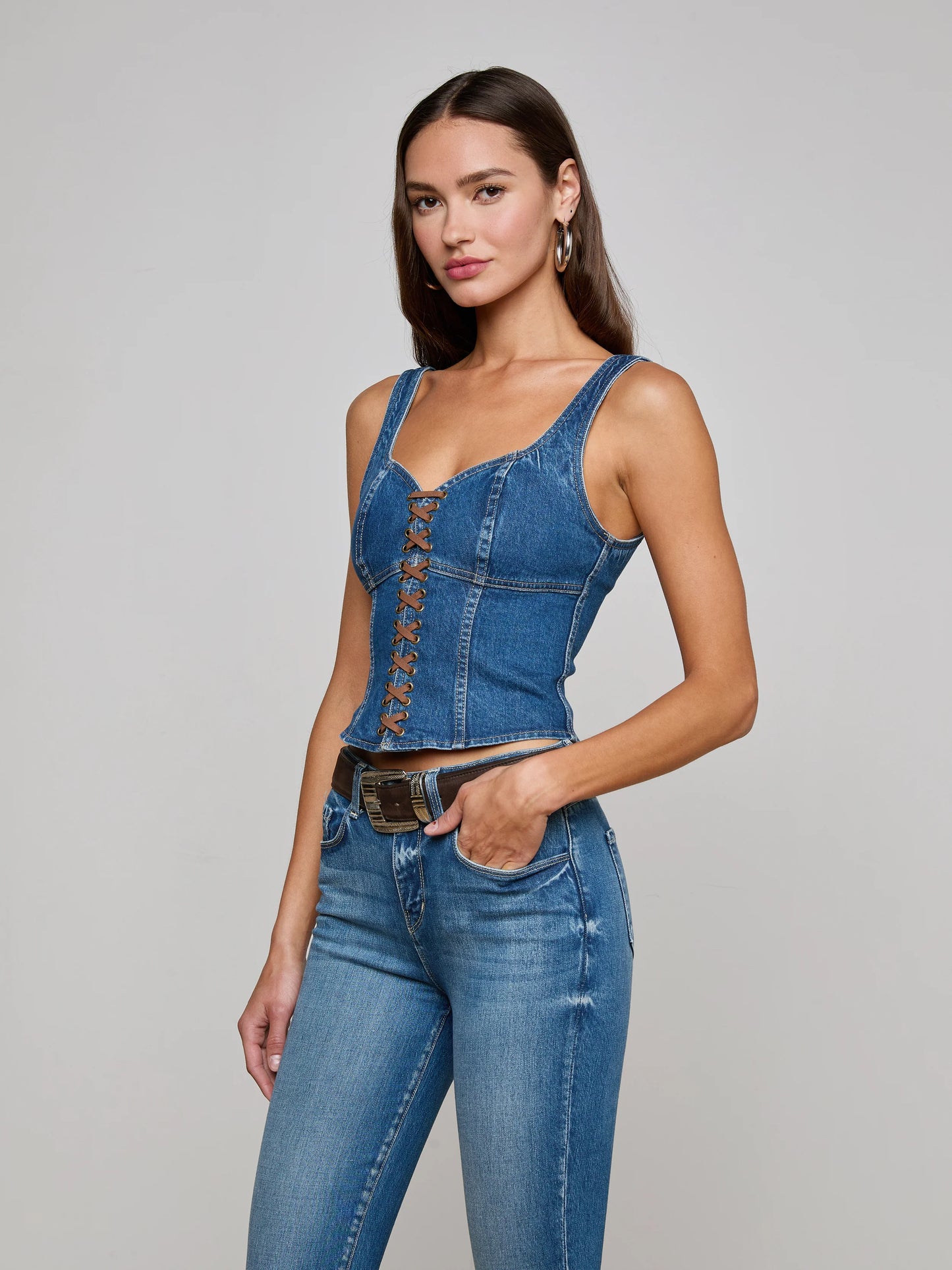 Nayeli Denim Corset Top