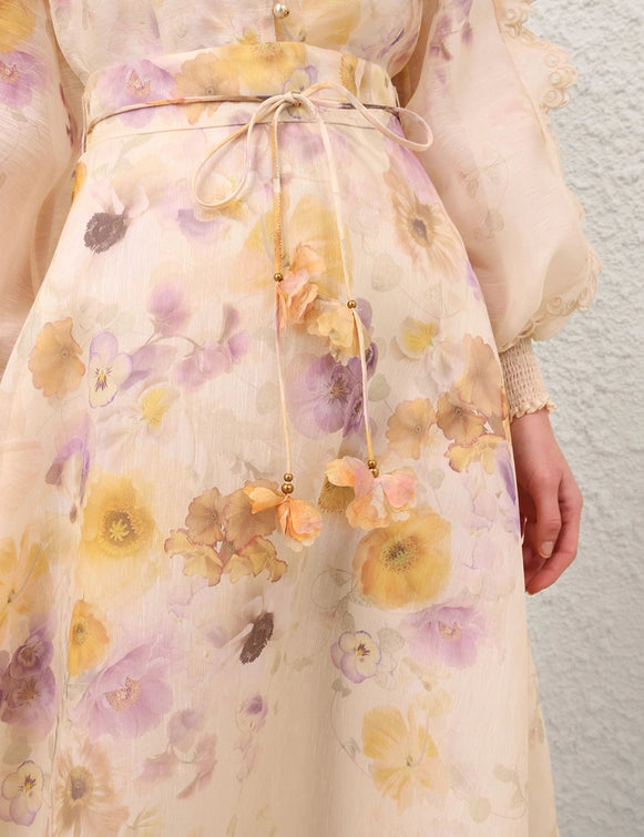 Memento Embroidered Midi Skirt